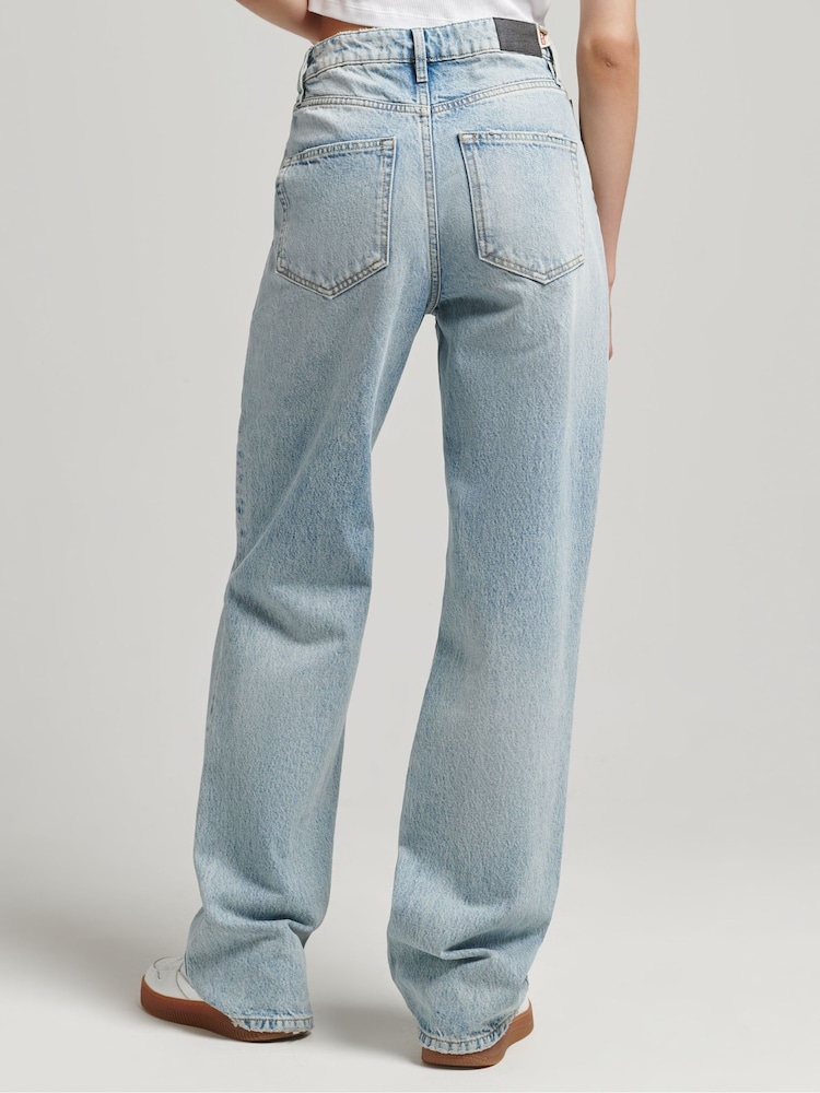 Superdry Blue Vintage Wide Jeans - Image 5 of 5