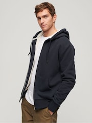 Superdry Blue Essential Borg Lined Zip-Up Hoodie - Image 2 of 5