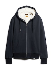 Superdry Blue Essential Borg Lined Zip-Up Hoodie - Image 4 of 5