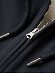 Superdry Blue Essential Borg Lined Zip-Up Hoodie - Image 5 of 5