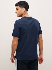 adidas Blue Essentials Single Jersey Embroidered Small Logo 100% Cotton T-Shirt - Image 3 of 5