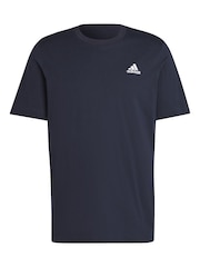 adidas Blue Essentials Single Jersey Embroidered Small Logo 100% Cotton T-Shirt - Image 5 of 5