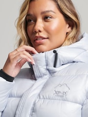 Superdry Blue Hooded Shine Sports Puffer Jacket - Image 3 of 3
