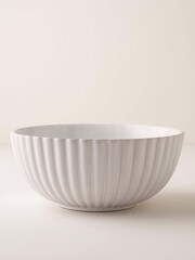 Truly Grey 100% Linen Large Fluted Serving Bowl - Image 2 of 2