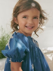 Blue Animals Puff Sleeve Dress (3mths-8yrs) - Image 7 of 11