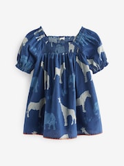 Blue Animals Puff Sleeve Dress (3mths-8yrs) - Image 9 of 11