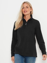 Tog 24 Black Revive Fleece Zip Neck Jumper - Image 1 of 6