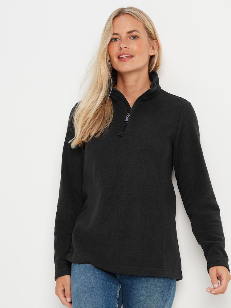 Tog 24 Black Revive Fleece Zip Neck Jumper - Image 1 of 6