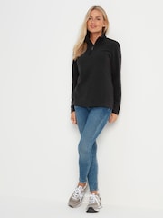 Tog 24 Black Revive Fleece Zip Neck Jumper - Image 3 of 6