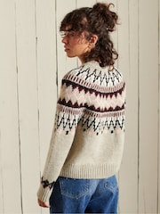 Superdry Klassischer Pullover mit Rundhalsausschnitt im Norwegermuster - Bild 2 von 5