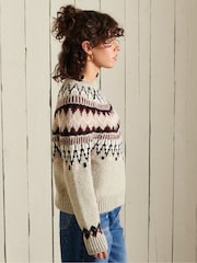Superdry Klassischer Pullover mit Rundhalsausschnitt im Norwegermuster - Bild 3 von 5