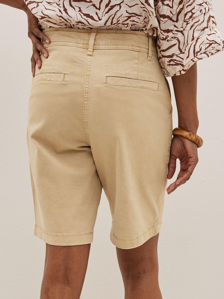 Stone Chino Knee Shorts - Image 2 of 4 Stone Chino Knee Shorts - Image 2 of 4