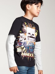 M&Co Minecraft Black Long Sleeve T-Shirt - Image 1 of 6