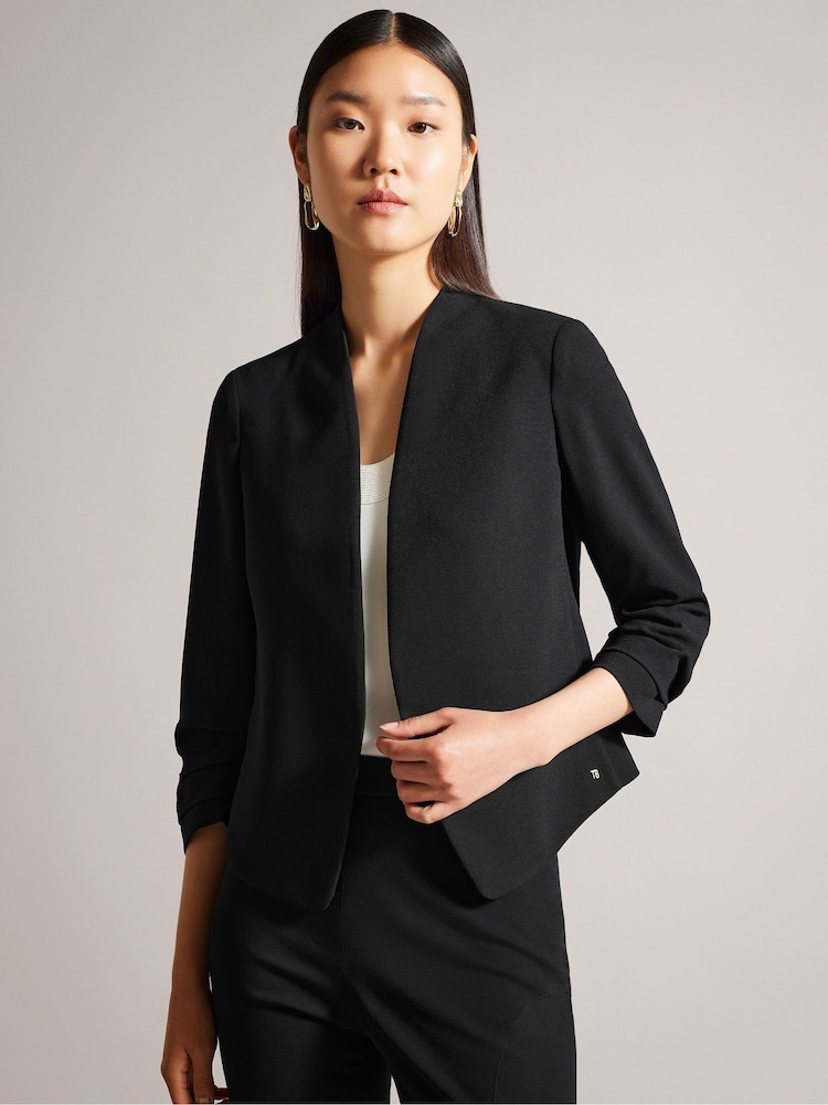 Ted Baker Black 3/4 Sleeve Crop Jacket - Image 1 of 4