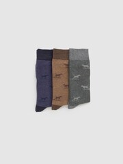 Rodd & Gunn Natural/Grey Dogs-A-Plenty Socks 3 Pack - Image 3 of 3