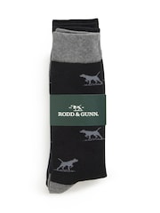 Rodd & Gunn Grey / Black Dogs-A-Plenty Socks 3 Pack - Image 3 of 3