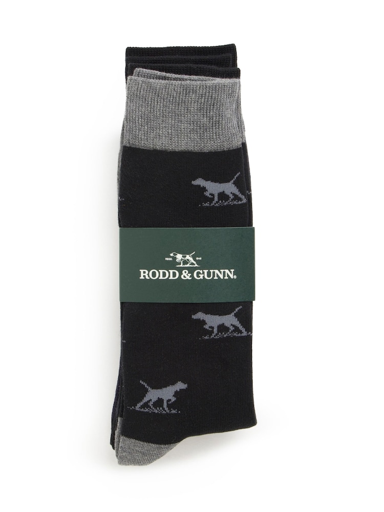 Rodd & Gunn Grey / Black Dogs-A-Plenty Socks 3 Pack - Image 3 of 3 Rodd & Gunn Grey / Black Dogs-A-Plenty Socks 3 Pack - Image 3 of 3