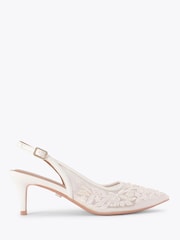 Carvela Cream Positano Lace Sling Heeled Shoes - Image 1 of 4