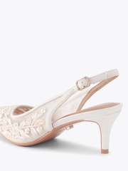 Carvela Cream Positano Lace Sling Heeled Shoes - Image 4 of 4