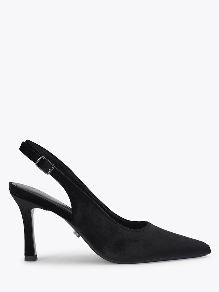 Carvela Black Suede Standard Fit Corletta Sling Court Shoes - Image 1 of 4 Carvela Black Suede Standard Fit Corletta Sling Court Shoes - Image 1 of 4