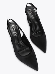 Carvela Black Suede Standard Fit Corletta Sling Court Shoes - Image 2 of 4