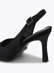 Carvela Black Suede Standard Fit Corletta Sling Court Shoes - Image 3 of 4