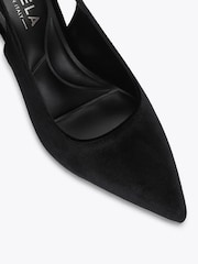 Carvela Black Suede Standard Fit Corletta Sling Court Shoes - Image 4 of 4