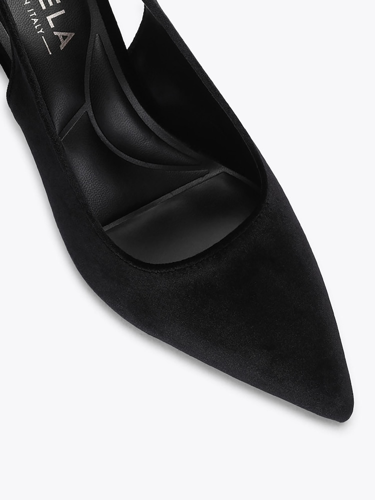 Carvela Black Suede Standard Fit Corletta Sling Court Shoes - Image 4 of 4 Carvela Black Suede Standard Fit Corletta Sling Court Shoes - Image 4 of 4