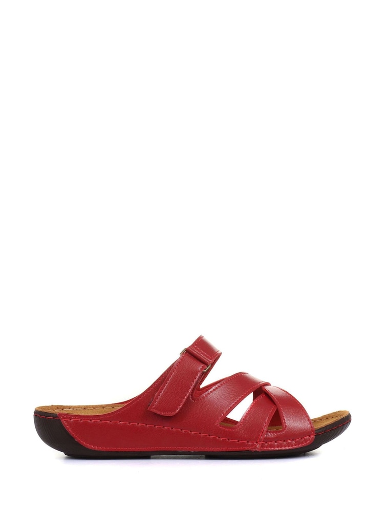 Pavers Red Ladies Touch Fasten Mules - Image 1 of 5