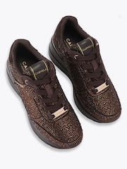 Carvela Brown Divina Embellished Suede Trainers - Image 2 of 4