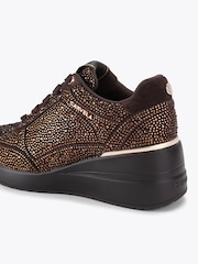 Carvela Brown Divina Embellished Suede Trainers - Image 3 of 4