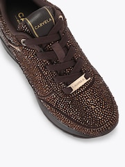 Carvela Brown Divina Embellished Suede Trainers - Image 4 of 4
