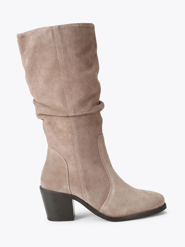 Carvela Nude Secilly Suede Mid Calf Boots - Image 1 of 3 Carvela Nude Secilly Suede Mid Calf Boots - Image 1 of 3