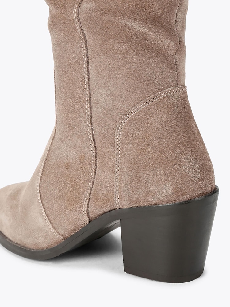 Carvela Nude Secilly Suede Mid Calf Boots - Image 3 of 3 Carvela Nude Secilly Suede Mid Calf Boots - Image 3 of 3