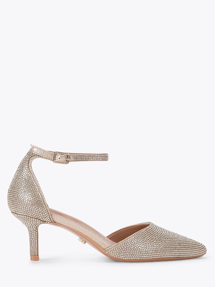 Carvela Gold Standard Fit Shinier Court Emebellished Heeled Shoes - Image 1 of 4 Carvela Gold Standard Fit Shinier Court Emebellished Heeled Shoes - Image 1 of 4