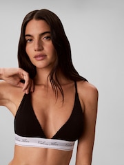 Calvin Klein Black Triangle Bra - Icon Cotton Modal - Image 5 of 7
