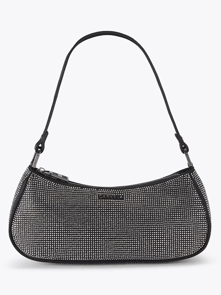 Carvela Black Brando Embellished Shoulder Bag - Image 1 of 4 Carvela Black Brando Embellished Shoulder Bag - Image 1 of 4