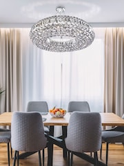 Searchlight Chrome Nettle Chrome Crystal 10Lt Pendant Ceiling Light - Image 1 of 3