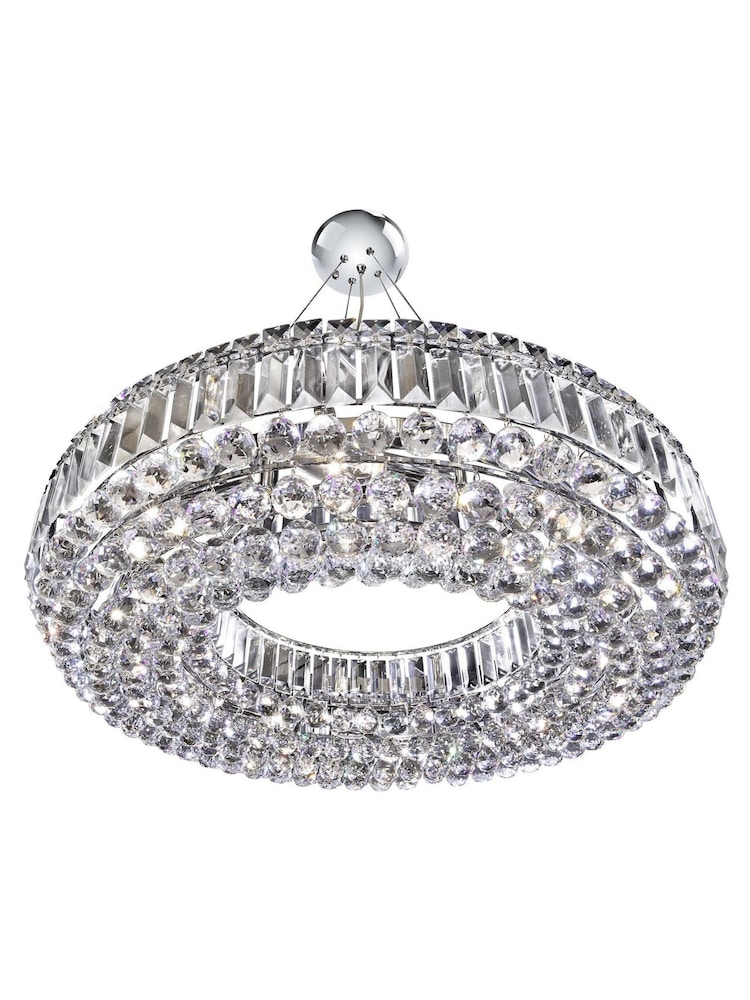 Searchlight Chrome Nettle Chrome Crystal 10Lt Pendant Ceiling Light - Image 2 of 3