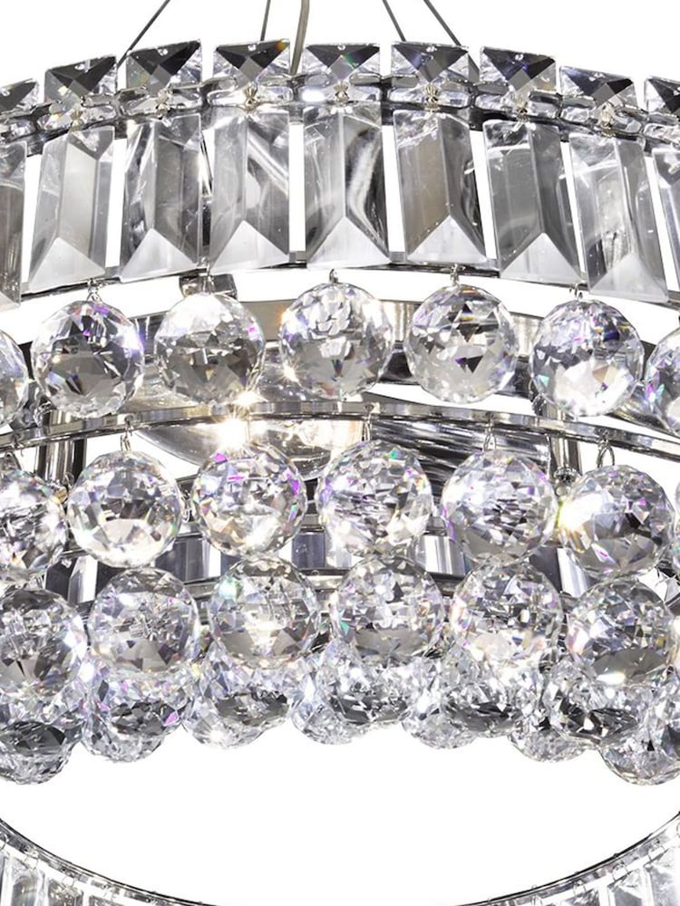 Searchlight Chrome Nettle Chrome Crystal 10Lt Pendant Ceiling Light - Image 3 of 3