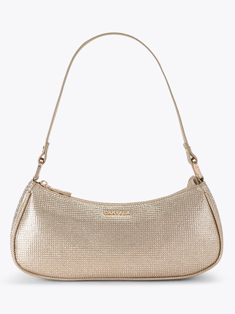 Carvela Gold Brando Embellished Shoulder Bag - Image 1 of 4 Carvela Gold Brando Embellished Shoulder Bag - Image 1 of 4