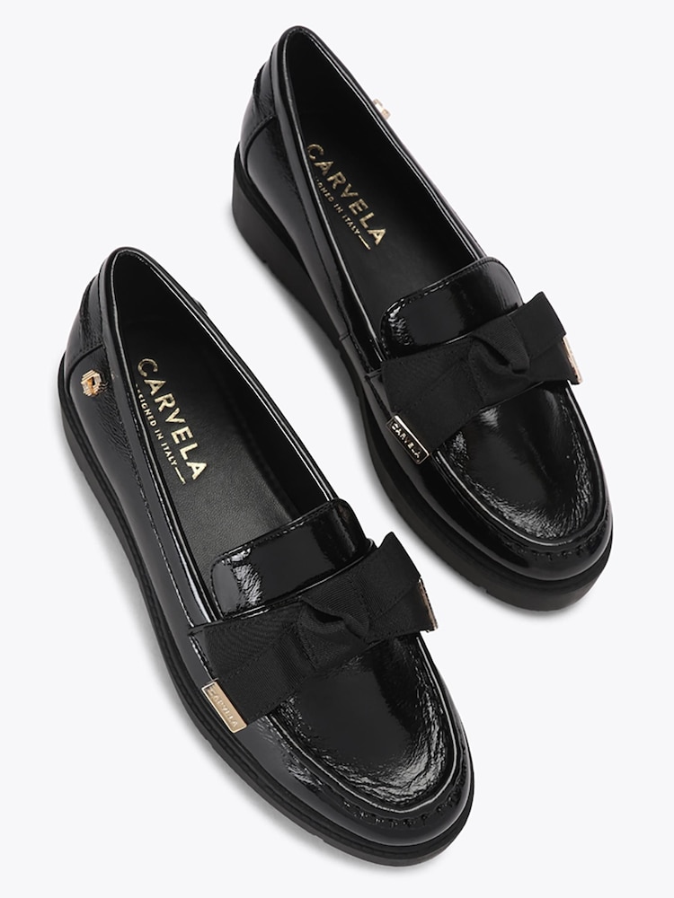 Carvela Black Sky Bow Loafer Shoes - Image 2 of 4 Carvela Black Sky Bow Loafer Shoes - Image 2 of 4
