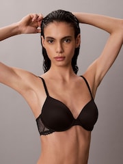 Calvin Klein Black Perfect Coverage Bra - Perfectly Fit Lace - Image 1 of 1