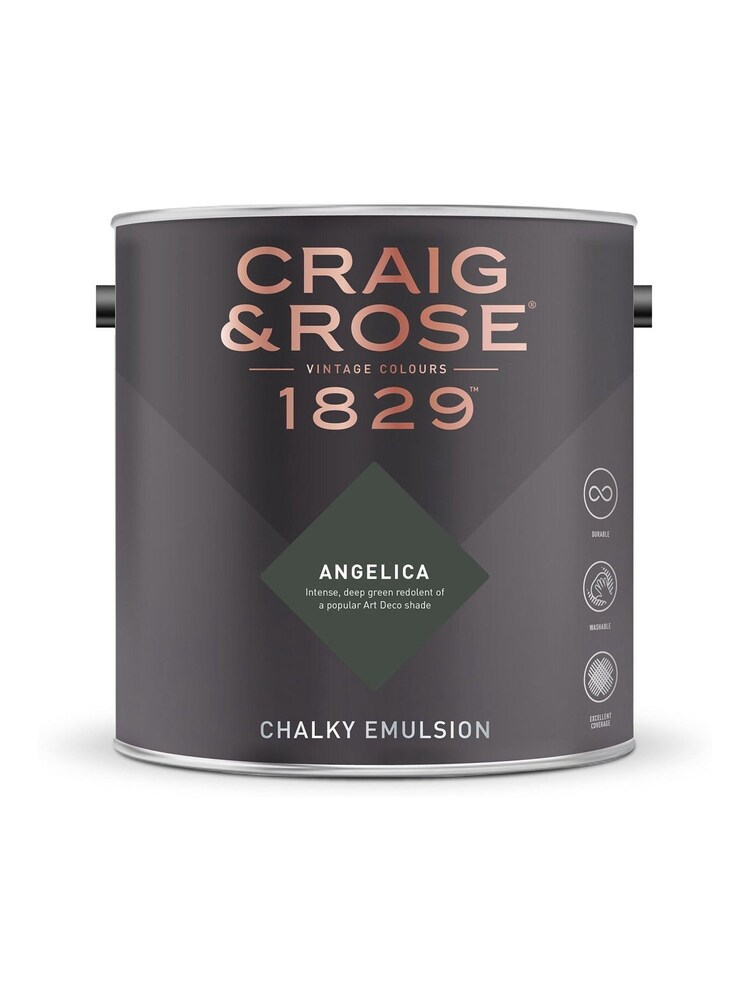 Craig & Rose Green Chalky Emulsion Angelica 2.5Lt Paint - Image 2 of 2