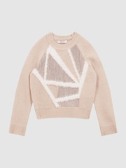 Reiss Pink Madeline 4-9 yrs Fair Isle Pattern Knitted Jumper - Image 2 of 6