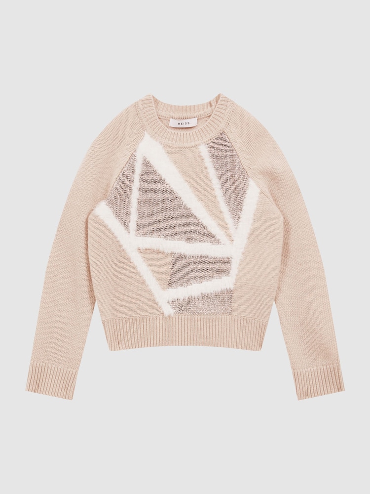 Reiss Pink Madeline 4-9 yrs Fair Isle Pattern Knitted Jumper - Image 2 of 6