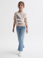 Reiss Pink Madeline 4-9 yrs Fair Isle Pattern Knitted Jumper - Image 3 of 6