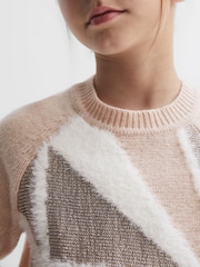 Reiss Pink Madeline 4-9 yrs Fair Isle Pattern Knitted Jumper - Image 4 of 6