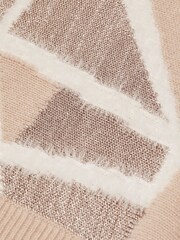 Reiss Pink Madeline 4-9 yrs Fair Isle Pattern Knitted Jumper - Image 6 of 6