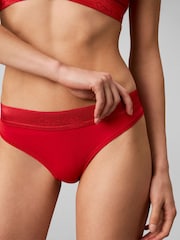 Calvin Klein Red Metallic Thong - Icon Cotton Modal - Image 4 of 6